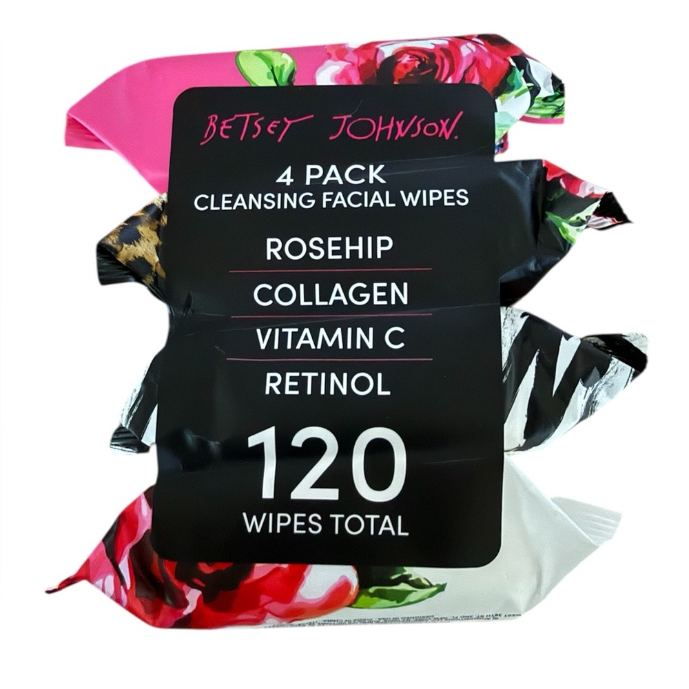 Betsey Johnson Facial Cleansing Wipes 4 Pack